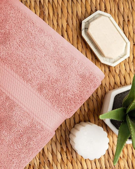 Superior Egyptian Cotton Pile 10 Piece Towel Set, Includes 2 Bath, 4 Hand, 4 Face Towels/Washcloths, Ultra Soft Luxury Towels, Thick Plush Essentials, Guest Bath, Spa, Hotel Bathroom, Tea Rose