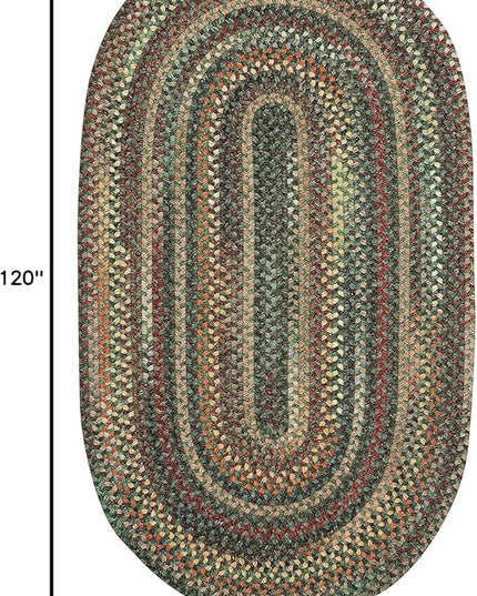 Capel American Heritage Green Multi 8' 0" X 10' 0" Oval Braided Rug