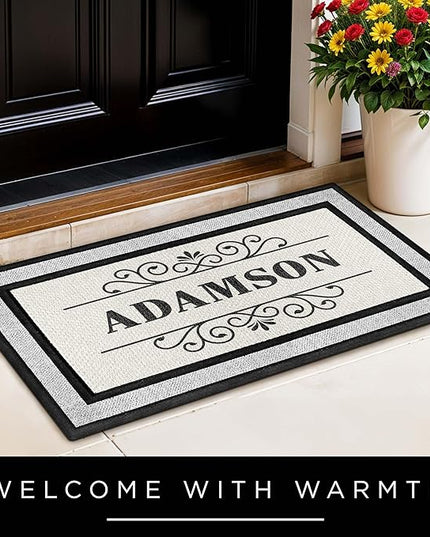 My Sign Center Door Mat, Personalized Doormat, Custom Welcome Mat for Front Door, Indoor/Outdoor,Housewarming Gift, Heavy Duty Slip Resistant Backing, 18x30 Inches, Polyester Top Made in USA