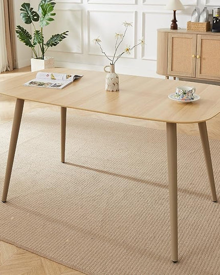 55.1''Dining Table Set for 4,Modern Wood Dining Table,Leather Dining Chairs 4,Table and Chairs Set of 4,Ideal for Kitchen Dining Room (Cat Scratch Table, 55.1")