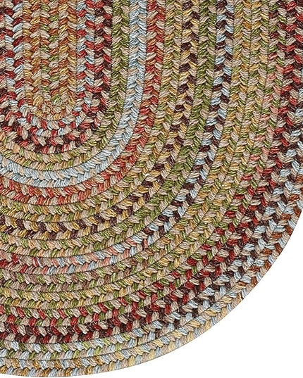 Capel American Heritage Olive Tan 3' 0" X 5' 0" Oval Braided Rug
