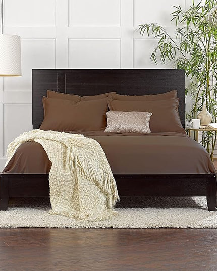 Pure Bamboo California King Sheets, Genuine 100% Organic Viscose Derived from Bamboo Bed Sheet Set, Soft & Cooling, Double Stitching, 2 Year Quality Promise (California King, Coconut Husk)