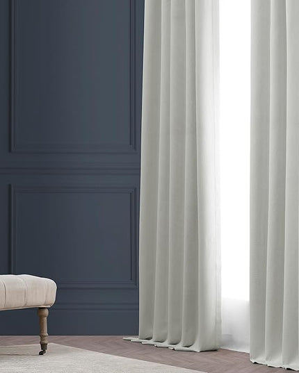 HPD Half Price Drapes Bellino Room Darkening Curtains 108 Inches Long Curtains for Bedroom & Living Room (1 Panel), 50W x 108L, Chalk Off White