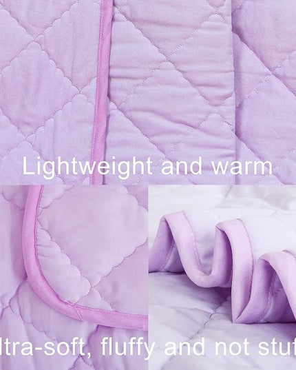 NTBAY Toddler Bedding Set - 4 Piece Soft and Breathable Crib Bedding Set for Boys and Girls, Includes Quilted Comforter, Fitted Sheet, Flat Top Sheet and Envelope Pillowcase, Lavender