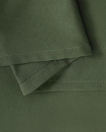 NTBAY Twin Comforter Set with Sheets, 5 Pieces Soft and Breathable Twin Bedding Set, Twin Bed in a Bag, Down Alternative Comforter Set Solid Color All Season, Kids Bedding Set, Olive Green