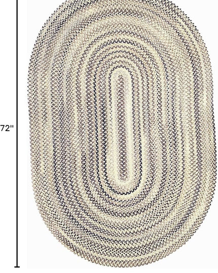 Capel American Heritage Pewter 4' 0" X 6' 0" Oval Braided Rug