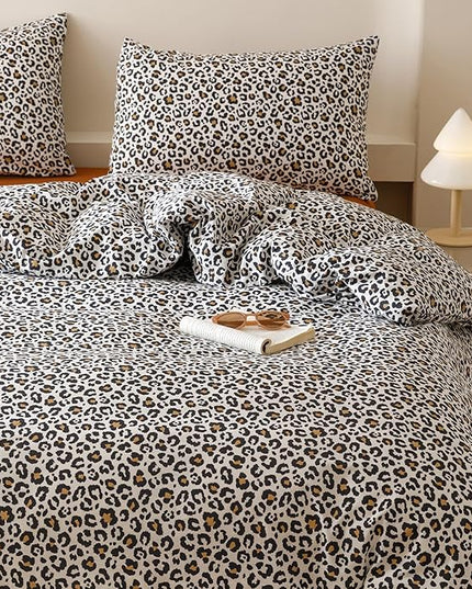 Houseri Leopard Comforter Set Twin Black Cheetah Print Bedding Sets Quilt Stylish and Bold Animal Print Bed Blanket Twin Size