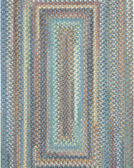 Capel American Heritage Legacy Blue 7' 0" X 7' 0" Concentric Rectangle Braided Rug