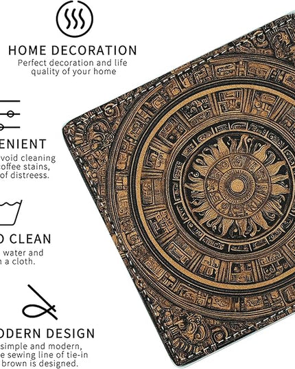 Marble Coasters Square Leather Drinks Coaster Set with Holder for Coffee Table Bar Home Decor 4 Inches Set of 6 (Goth, One Size)