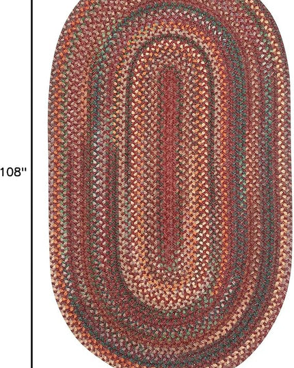 Capel American Heritage Red 7' 0" X 9' 0" Oval Braided Rug