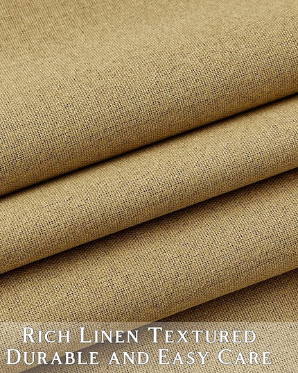 ChrisDowa 100% Blackout Mustard Yellow Solid Curtains 120 Inches Long 2 Panels for Bedroom Living Room,Farmhouse Room Darkening Thermal Insulated Soundproof Grommet Top Window Treatment Drapes,52x120