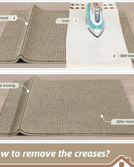 BEQHAUSE Dirt Trapper Door Mat 24" x 36", Non-Slip Washable Doormats Entrance Mat, Dirt Resistant and Absorbent Welcome Mat, Low Profile Floor Mats for Front Back Door and Entryway, Light Beige