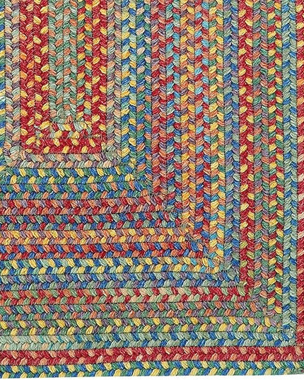 Capel American Heritage Multi 0' 24" X 0' 48" Concentric Rectangle Braided Rug