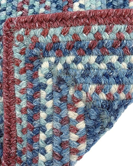 Capel American Heritage Barn Blue 7' 0" X 9' 0" Concentric Rectangle Braided Rug