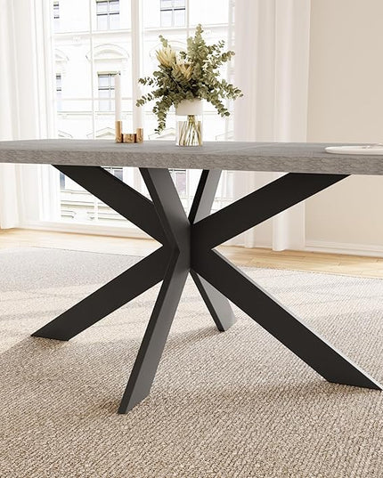 ZckyCine 51"-67" Extendable Dining Table Set with 4 Dining Chairs, Modern Rectangular Kitchen Table Set for 6-8 People, Space-Saving Expandable Dining Table with Metal Frame Dining Room