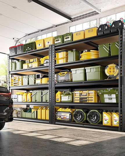 72.1" H Garage Shelving 2030LBS Garage Storage Shelves, 5 Tier Adjustable Metal Shelving, Storage Shelves for Storage, Basement, Warehouse, Pantry, Kitchen, 35.5" W x 15.7" D x 72.1" H, Black