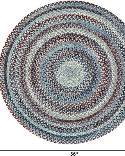 Capel American Heritage Barn Blue 0' 36" Round Braided Rug