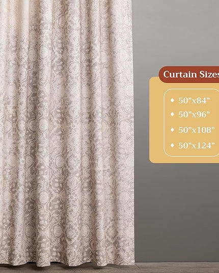 Maison d'Hermine Curtains for Living Room 100% Cotton 108 inch Length Two Panels Window Curtains for Bedroom with Loop & Rod Pockets - Imperfection - Fog, 50" W x 108" L