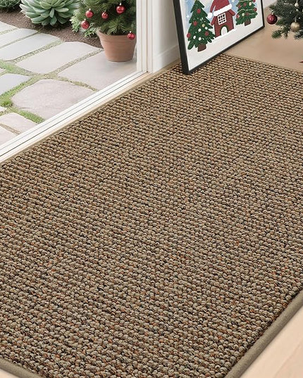 BEQHAUSE Dirt Trapper Door Mat 36" x 60", Non-Slip Washable Doormats Entrance Mat, Dirt Resistant and Absorbent Welcome Mat, Low Profile Floor Mats for Front Back Door and Entryway, Beige