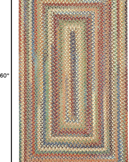 Capel American Heritage Cinnamon 3' 0" X 5' 0" Concentric Rectangle Braided Rug