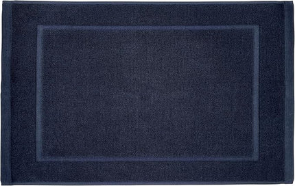 Lincoln & Palm 1-Piece Turkish Cotton Bath Mat - Soft, Plush, and Absorbent - 1000 GSM Thick Luxury Spa and Hotel Style - No Rubber Backing - Silver-Infused SILVERbac (1 Piece Bath Mat, Navy)