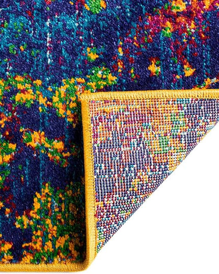 Rugs.com Calypso Collection Rug – 4' x 6' Multi Medium Rug Perfect for Entryways, Kitchens, Breakfast Nooks, Accent Pieces