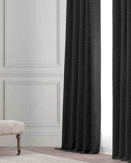 HPD Half Price Drapes Bellino Room Darkening Curtains 120 Inches Long Curtains for Bedroom & Living Room (1 Panel), 50W x 120L, Smoked Truffle