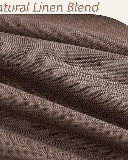 Guken 100% Blackout Curtains 84 Inch Length 2 Panels Set for Living Room Bedroom Back Tab Thermal Insulated Black Out Linen Drapes Room Darkening Mocha Mousse,52x84