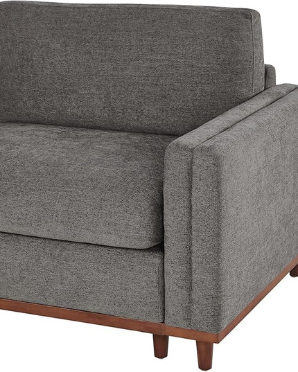 CHITA Super Large Luxury L Shape Convertible Sectional Modular Sofa, Down Filled Modern Sofa with Ottoman, Deep Seat Cloud Couch, 118 inch Width, 4 Seat Couch with Solid Wood Leg, Grey