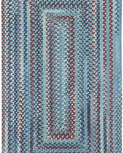 Capel American Heritage Barn Blue 7' 0" X 9' 0" Concentric Rectangle Braided Rug