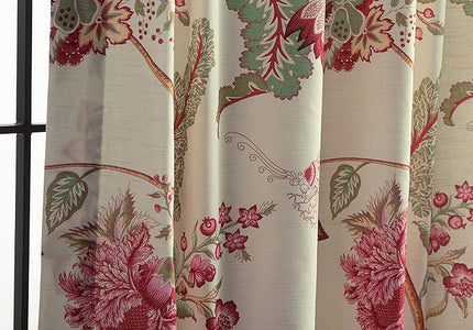 Maison d'Hermine Curtains for Living Room 100% Cotton 108 inch Length One Panel Light Filtering Curtains for Bedroom Windows with Rod and Loop Pockets Drapes (Chantilly, 50" W x 108" L)