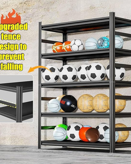 Storage Shelves, Garage Metal Shelving Unit, Adjustable, Double-Layer Column with Reinforced Ribs, Heavy-Duty, Capable of Bearing 3000 lbs, Suitable for Garage, Warehouse, Kitchen Storage