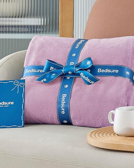 Bedsure GentleSoft Bedding Fleece Blanket for Girls and Boys - Soft Cozy Cute Small Throw Blankets for Travel, 43x55 Inches, Lilac