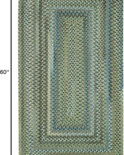 American Heritage Sage 3' 0" X 5' 0" Concentric Rectangle Braided Rug
