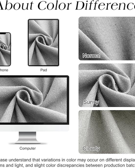 Naturoom Light Grey Linen Shower Curtain, Cloth Textured Fabric Shower Curtain Set with Hooks, Simple Elegant Modern Farmhouse Country Ultra Thick Bath Curtains for Bathroom,Water Repellent,72x96