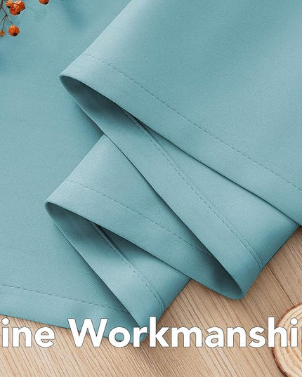 H.VERSAILTEX Thermal Insulated Blackout Drapes Soft and Smooth Microfiber Formaldehyde-Free Curtains for Nursery,Grommet Window Panels,52 by 84 - Inch - Aqua - Set of 2