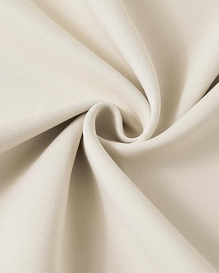 KEQIAOSUOCAI Pinch Pleated Curtains 105 Inches Long,Memory Shape Room Darkening Soundproof Window Curtains with Hooks for Bedroom Living Room Track System 100 x 105 x 2 Panels Cream Beige
