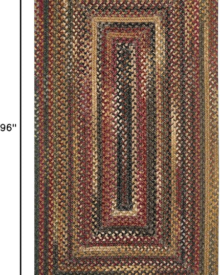 Capel American Heritage Woodstone 5' 0" X 8' 0" Concentric Rectangle Braided Rug