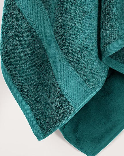 Superior Egyptian Cotton Pile Bath Towel Set of 2, Ultra Soft Luxury Towels, Thick Plush Essentials, Absorbent Heavyweight, Guest Bath, Hotel, Spa, Home Bathroom, Shower Basics, Teal