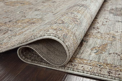 Loloi Magnolia Home by Joanna Gaines Millie Collection MIE-02 Sky/Gold 2'-7" x 10'-0", .25" Pile Height, Runner Rug