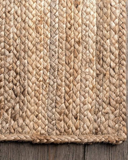 FRELISH DECOR Handwoven Jute Area Rug - 12x15 Feet Natural Yarn - Rustic Vintage Beige Braided Reversible Rectangular Rugs for Bedroom - Kitchen - Living Room - Farmhouse (12' x 15')