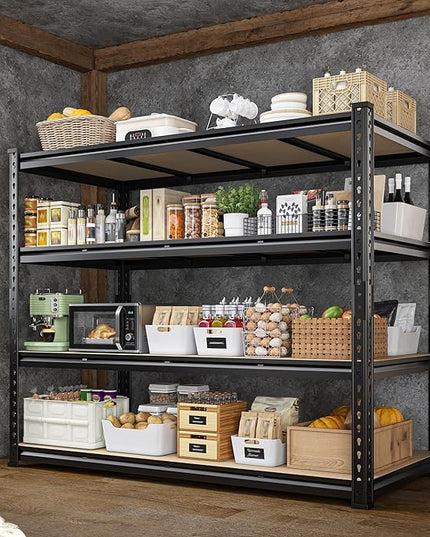 55" W Storage Shelves, 2040LBS Garage Shelving Heavy Duty, 4-Tier Storage Shelving, Adjustable Metal Shelving Unit for Garage, Warehouse, Pantry, Kitchen, 55" W × 24" D × 60" H