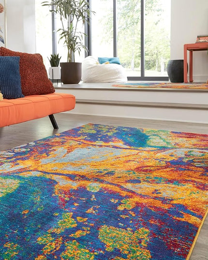 Rugs.com Calypso Collection Rug – 6x9 Multi Medium-Pile Rug Perfect for Bedrooms, Dining Rooms, Living Rooms