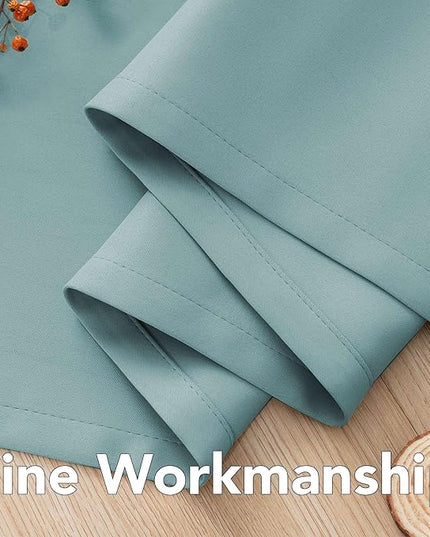 H.VERSAILTEX Premium Blackout Thermal Insulated Room Darkening Curtains for Bedroom/Living Room - Classic Grommet Top (2 Panels, Mineral Blue, 52 Inch by 84 Inch)