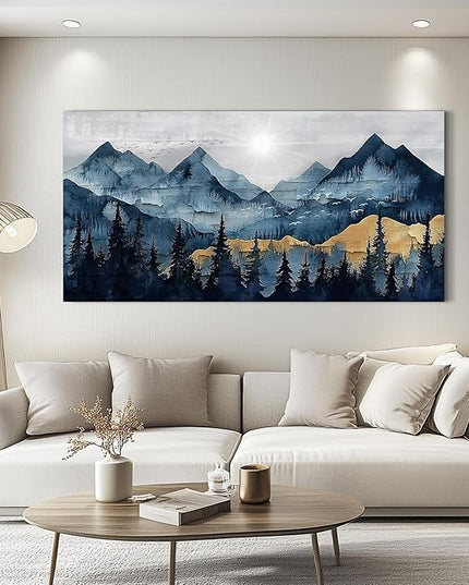 FUHAIHUA Large Wall Decor For Living Room Canvas Wall Art For Office Modern Wall Decorations For Bedroom Mountain Landscape Painting Abstract Pictures Artwork Room Home Decor 24x48 In
