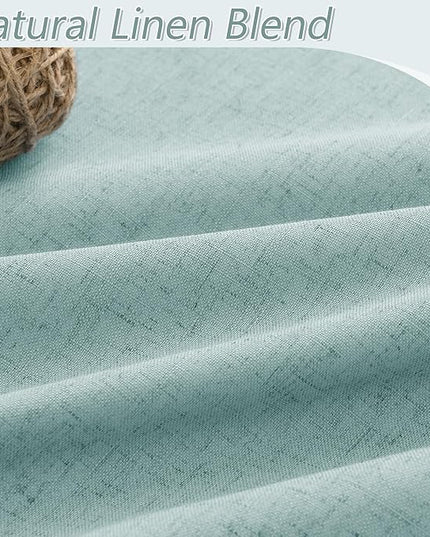 Guken 100% Blackout Linen Curtains 108 Inch Length 2 Panels Set for Living Room Bedroom Back Tab Thermal Insulated Black Out Linen Drapes Room Darkening Window Curtains,Light Blue
