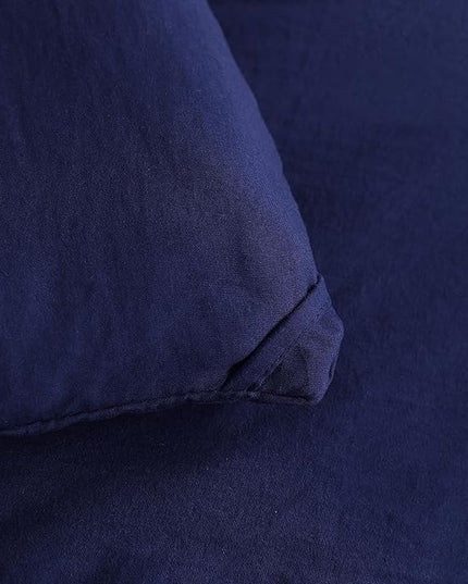 NTBAY Twin Comforter Set with Sheets, 5 Pieces Soft and Breathable Bedding Set, Bed in a Bag, Down Alternative Comforter Set Solid Color All Season, Kids Bedding Set, Navy Blue