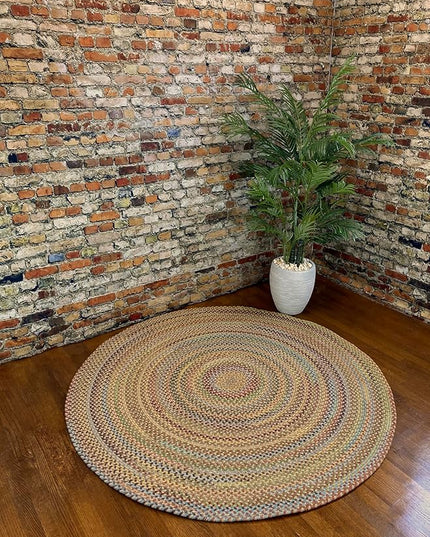 Capel American Heritage Olive Tan 8' 0" Round Braided Rug