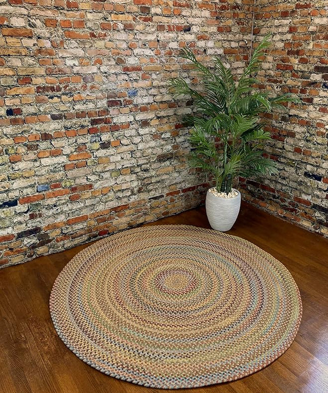 Capel American Heritage Olive Tan 8' 0" Round Braided Rug