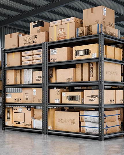 72"H Storage Shelves heavy duty, 2200LBS Garage Shelving, 5 Tier Metal Shelving Unit Adjustable Garage Shelves Utility Rack Shelf for Storage Warehouse Pantry Closet,40" W × 20" D × 72" H, Black